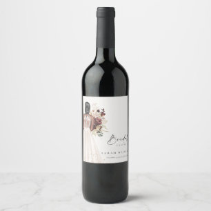 Rótulo De Garrafa De Cerveja Vestido de Noiva Branco Boho Elegante Chuveiro de
