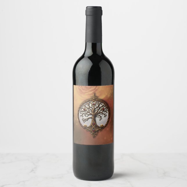 Rótulo De Garrafa De Cerveja Vida Mística da Árvore (Frente)