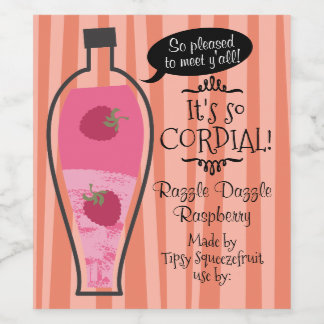 Rótulo De Garrafa De Cerveja Vinagre de vinho de cordial de framboesa retrô