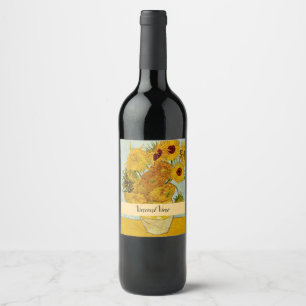 Rótulo De Garrafa De Cerveja Vincent Van Gogh 12 Girassóis Impressionista