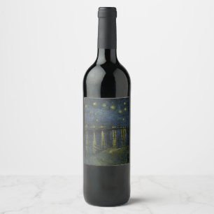 Rótulo De Garrafa De Cerveja Vincent van Gogh - Starry Night on the Rhone