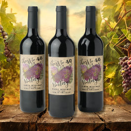 Rótulo De Garrafa De Cerveja Vinha-aniversário de 40 anos de-Vinho-Vinho-Vinho-