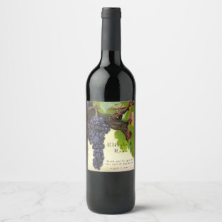 Rótulo De Garrafa De Cerveja Vinha, Vinha, Uvas Púrpuras Personalizadas