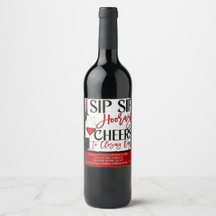Rótulo De Garrafa De Cerveja Vinheta De Vinho De Fecho Imobiliário, Sip Sip