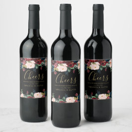 Rótulo De Garrafa De Cerveja Vinhetas Românticas De Vidro De Flor