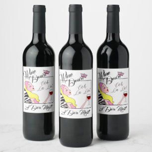 Rótulo De Garrafa De Cerveja "Vinho abaixo" DIVA
