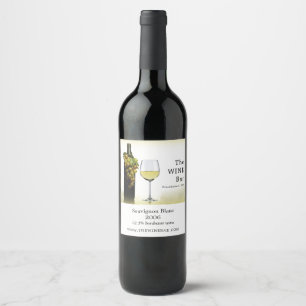 Rótulo De Garrafa De Cerveja Vinho Branco & Uvas, Bar de Vinho/Produtor de Vinh