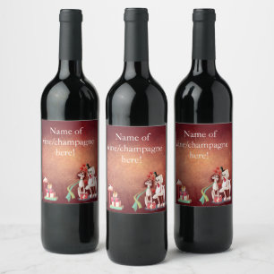 Rótulo De Garrafa De Cerveja Vinho de 2 cães do dia dos namorados/grupo