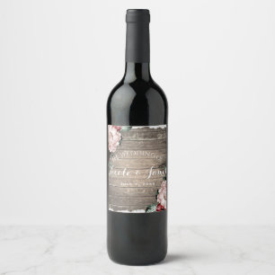 Rótulo De Garrafa De Cerveja Vinho de Casamento de Celeiro de Madeira Rústica F
