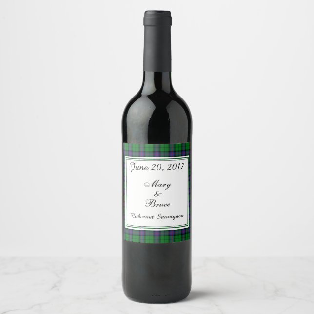 Rótulo De Garrafa De Cerveja Vinho de Casamento escocês Armstrong (Frente)