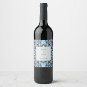 Rótulo De Garrafa De Cerveja Vinho de cristal azul de inverno e vinho espumante
