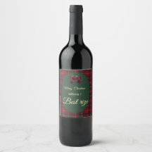 Vinho de Festa de Natal Xadrez Escocês Elegante