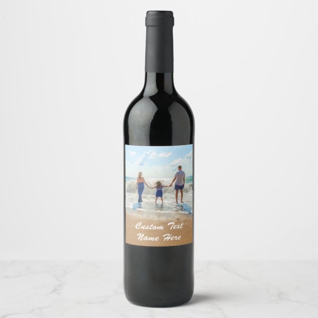 Rótulo De Garrafa De Cerveja Vinho de Fotografia Personalizado Rótulo de Fotogr (Frente)