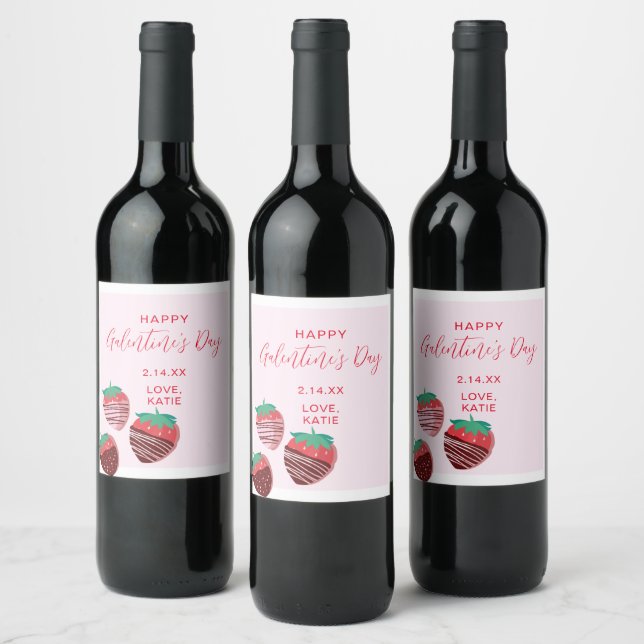 Rótulo De Garrafa De Cerveja Vinho de galentina com rótulo de vinho espumante (Garrafas)