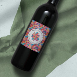Rótulo De Garrafa De Cerveja Vinho de Natal Marca Aquarela Botânica