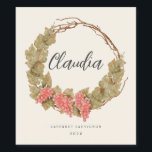 Rótulo De Garrafa De Cerveja vinho de uva de aquarela, vinho caseiro<br><div class="desc">Rótulo de vinho personalizado,  com uma coroa de uva aquosa. O rótulo pode ser personalizado com cores de fundo,  nome e texto diferentes. Adequado para casamentos,  presentes de aniversário,  presentes de damas de honra,  chás de fraldas ou como etiqueta decorativa para os vossos próprios vinhos.</div>