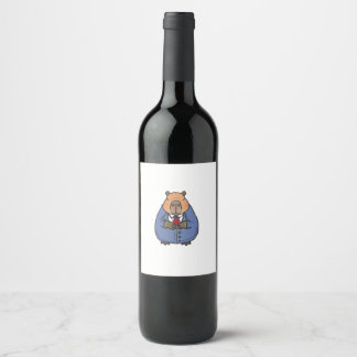 Rótulo De Garrafa De Cerveja Vinho do dia dos namorados capivara