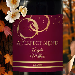 Rótulo De Garrafa De Cerveja Vinho Dourado borgonhento: Vinho de Casamento