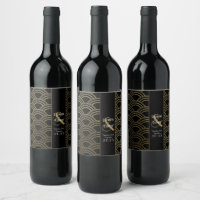 Vinho Dourado de Casamento da Elegante Gatsby Art
