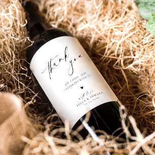 Rótulo De Garrafa De Cerveja Vinho Elegante Obrigado Rótulo de Vinho