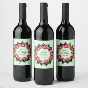 Rótulo De Garrafa De Cerveja Vinho Elegente de Ensaio de recepções de casamento