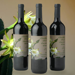 Rótulo De Garrafa De Cerveja Vinho Floral de Cacto Prickly Pear