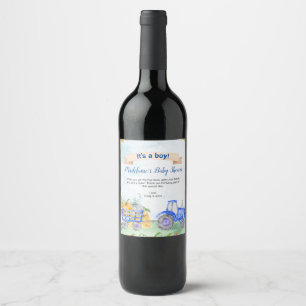 Rótulo De Garrafa De Cerveja Vinho ou garrafa de champanhe trator de abóbora