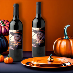 Rótulo De Garrafa De Cerveja Vinho Perfeitamente Destilado & Bruxaria Halloween