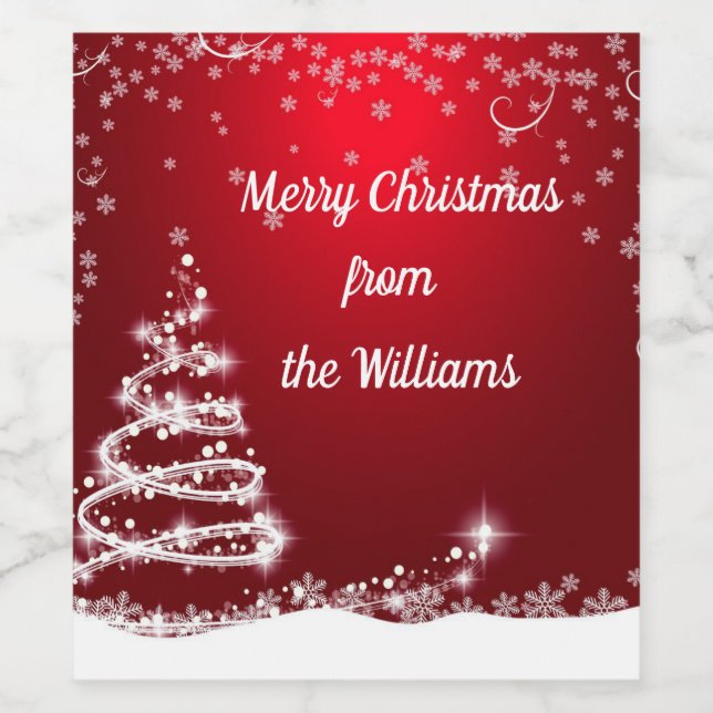 Rótulo De Garrafa De Cerveja Vinho personalizado de Natal (Rótulo Único)