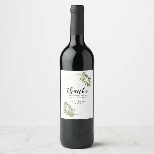 Rótulo De Garrafa De Cerveja Vinho rótulo favorito de casamento ideia verde (Frente)