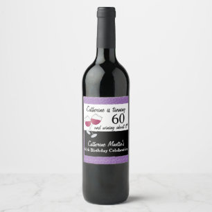 Rótulo De Garrafa De Cerveja Vinho Tinto, Festa de 60 Anos