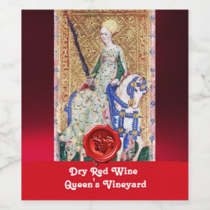 RÓTULO DE GARRAFA DE CERVEJA VINHO TINTO SELAGEM DE CERA DA VINHA DA RAINHA / T