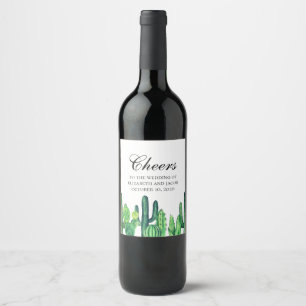 Rótulo De Garrafa De Cerveja Vinho verde do cacto. Elogios dos cactos do verão