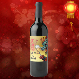 Rótulo De Garrafa De Cerveja Vinhos Ano do Dragão 2024 Nova China