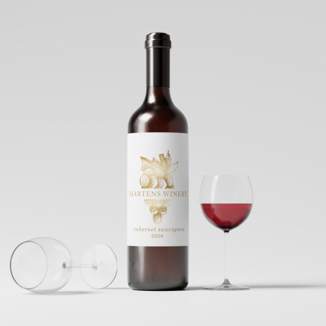 Rótulo De Garrafa De Cerveja Vinhos Dourados (Criador carregado)