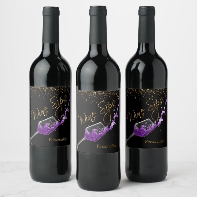 Rótulo De Garrafa De Cerveja Vinhos 🍷 - Roxo (Garrafas)