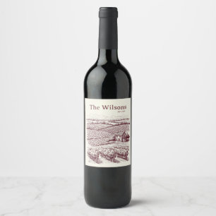 Rótulo De Garrafa De Cerveja Vinícola Rústica Vinhedos