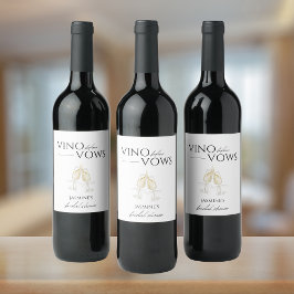 Rótulo De Garrafa De Cerveja Vino antes de Vows White Floral Chá de panela