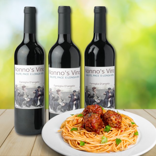 Rótulo De Garrafa De Cerveja Vino Salute pace e longa vita Vita label (Criador carregado)