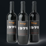 Rótulo De Garrafa De Cerveja Vintage 1975 limited edition 50th Birthday Gift Na<br><div class="desc">Vintage 1975,  edição limitada de 50º presente de aniversário</div>