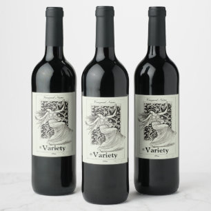 Rótulo De Garrafa De Cerveja Vintage Art Nouveau Grape Vine Mulher por Walt Cra