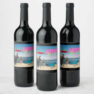 Rótulo De Garrafa De Cerveja Vintage Dancer aniversário de 21 anos Altered Art