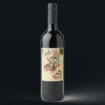 Rótulo De Garrafa De Cerveja Vintage Felry Christmas, Children in Sleigh<br><div class="desc">Celebre a época de férias com uma bela garrafa de vinho mostrando crianças a dormir numa colina de inverno nevada com um Feliz Natal para você desejar. Presente perfeito para festas de férias ou presentes para amigos ou familiares. Localize mais itens correspondentes na loja ingeinc.com.</div>