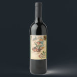 Rótulo De Garrafa De Cerveja Vintage Felry Christmas, Children in Sleigh<br><div class="desc">Celebre a época de férias com uma bela garrafa de vinho mostrando crianças a dormir numa colina de inverno nevada com um Feliz Natal para você desejar. Presente perfeito para festas de férias ou presentes para amigos ou familiares. Localize mais itens correspondentes na loja ingeinc.com.</div>