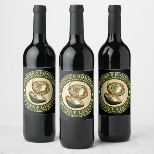 Rótulo De Garrafa De Cerveja Vintage Homemade Coconut Liqueur Modelo