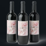 Rótulo De Garrafa De Cerveja Vintage Pink Roses Elegante Buquê Obrigado<br><div class="desc">Etiquetas com fotografia de um buquê de rosas cor-de-rosa. Vintage elegance.</div>