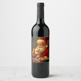 Rótulo De Garrafa De Cerveja Vintage Santa Christmas Wine Bottle Label 