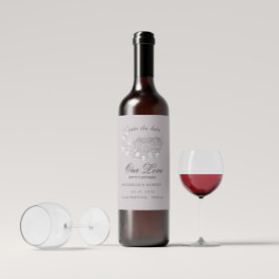 Rótulo De Garrafa De Cerveja Vintage Sketch Florals Salva A Data