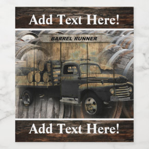 Rótulo De Garrafa De Cerveja Vintage Truck Antiguamente Caminhão Vinheta Vinho