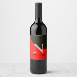 Rótulo De Garrafa De Cerveja Vintage Vermelho e Preto Monograma Abstrato